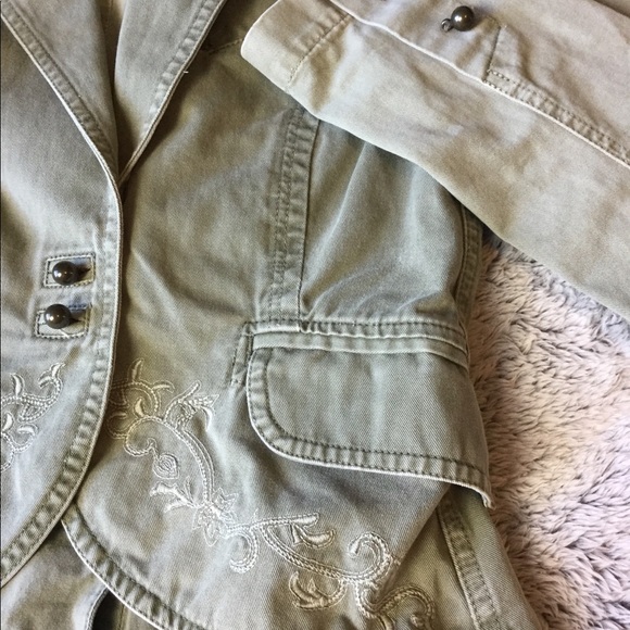 Zara crop military jacket with embroidery XS - Picture 5 of 8